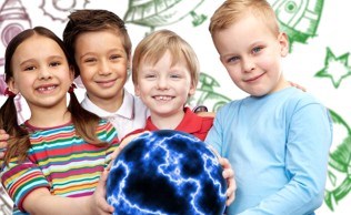Preschool holding fusion ball